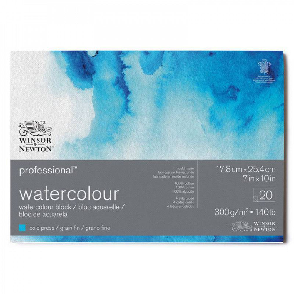 Bloco de Papel Para Aquarela Winsor & Newton Professional 300g 17,8x25,4cm 12 Folhas